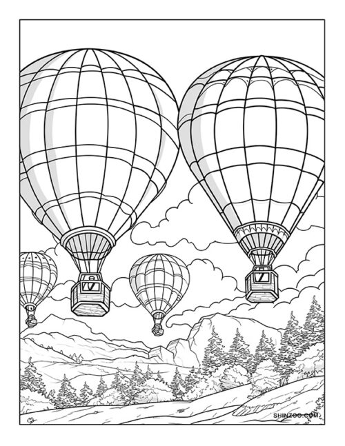 Hot Air Balloon Coloring Page 02