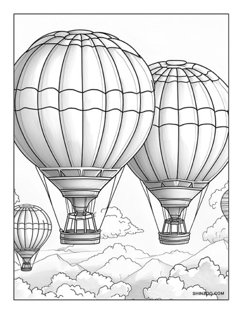 Hot Air Balloon Coloring Page 04