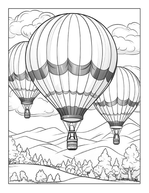 Hot Air Balloon Coloring Page 05