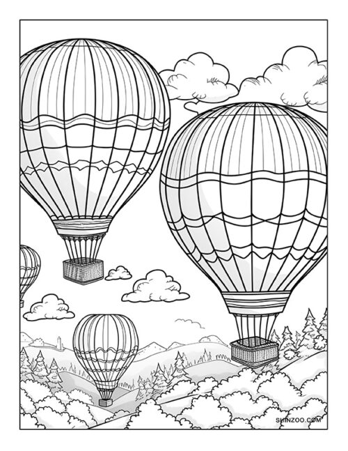 Hot Air Balloon Coloring Page 06
