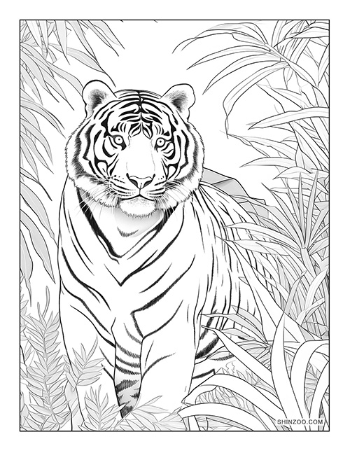 Indochinese Tiger Coloring Page 05