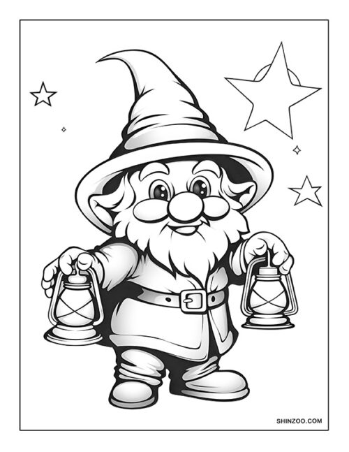 Magical Gnomes Coloring Page 03