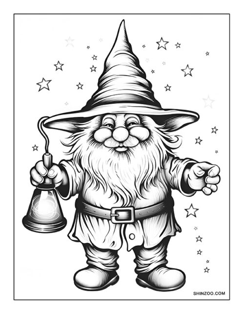 Magical Gnomes Coloring Page 05