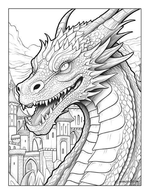 Medieval Dragon Coloring Page 02