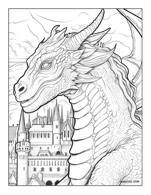 Medieval Dragon Coloring Page 03