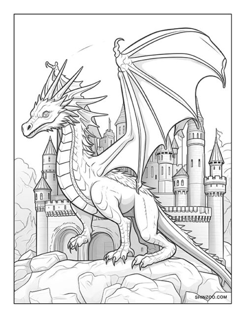Medieval Dragon Coloring Page 04