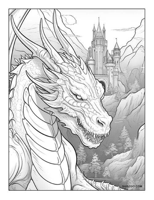 Medieval Dragon Coloring Page 06