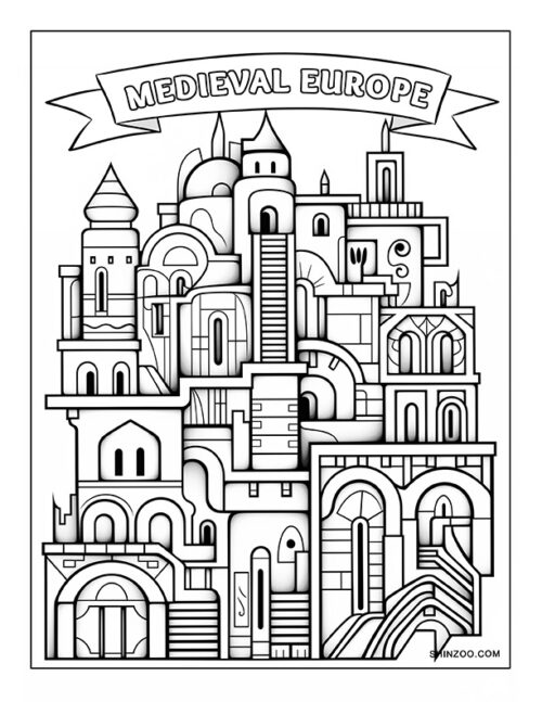 Medieval Europe Coloring Page 01