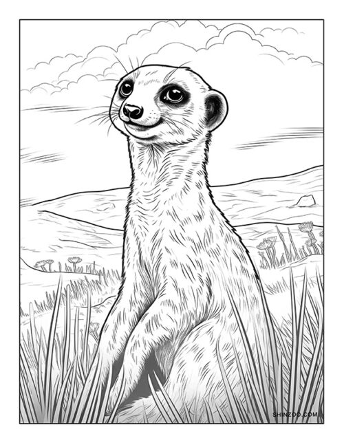 Meerkat Coloring Page 02