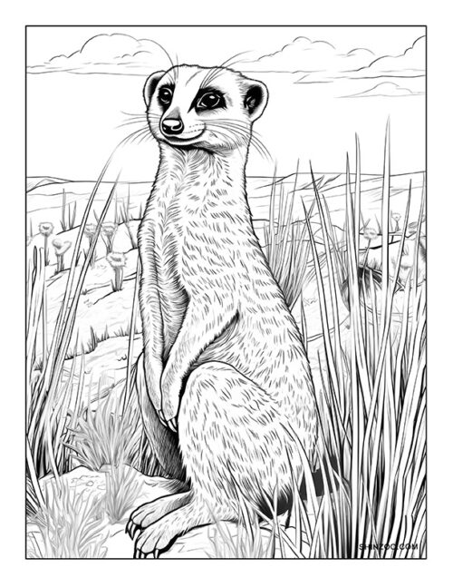 Meerkat Coloring Page 04