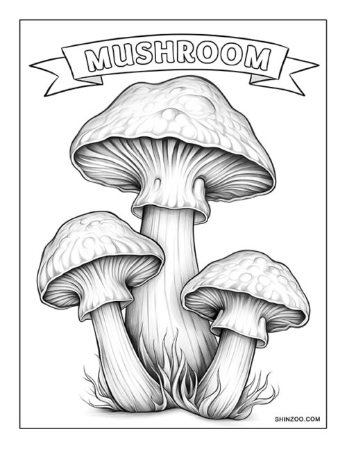 Mushroom Coloring Page 01
