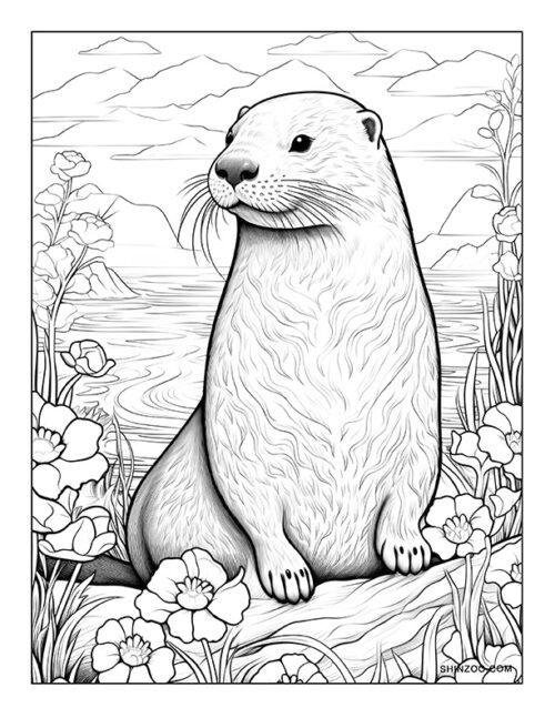 Otter Coloring Pages 02