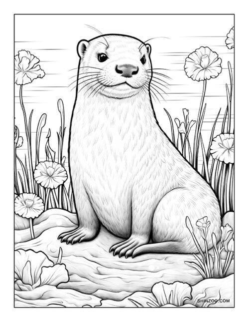 Otter Coloring Pages 03