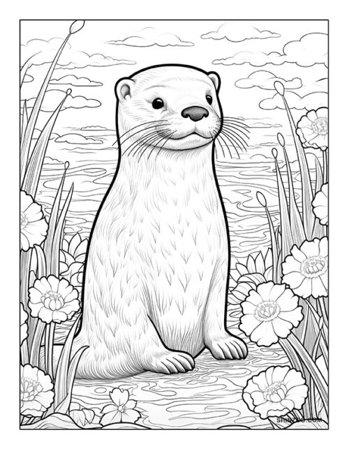 Otter Coloring Pages 04