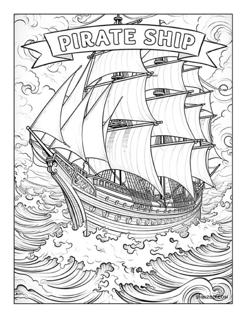 Pirate Ship Coloring Pages 01