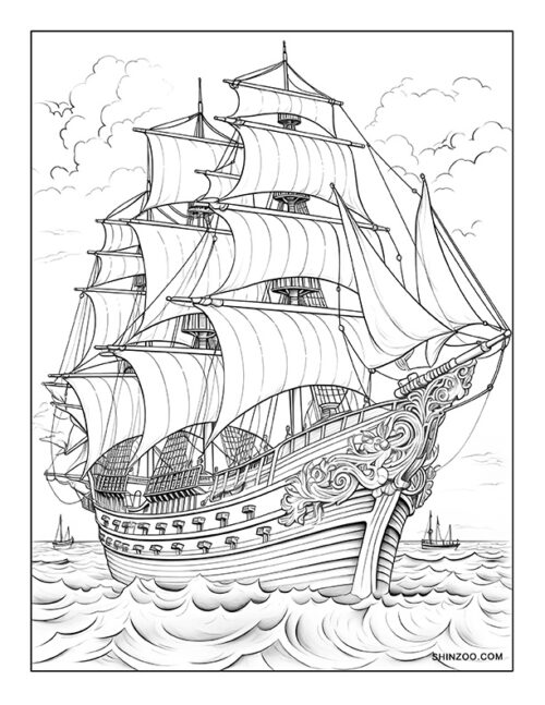Pirate Ship Coloring Pages 02
