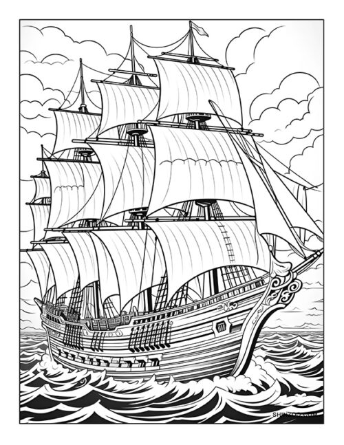 Pirate Ship Coloring Pages 06