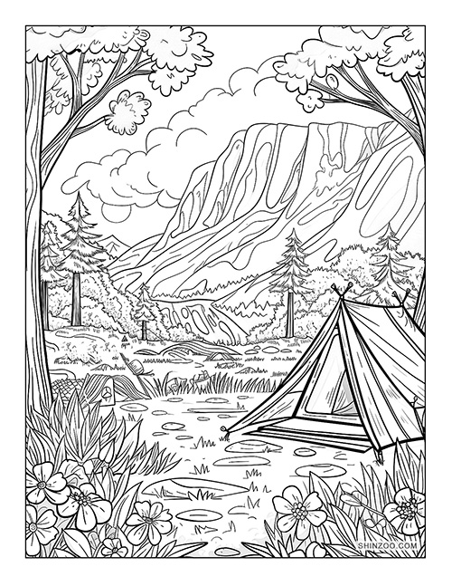 Prairie Camping Coloring Page 05