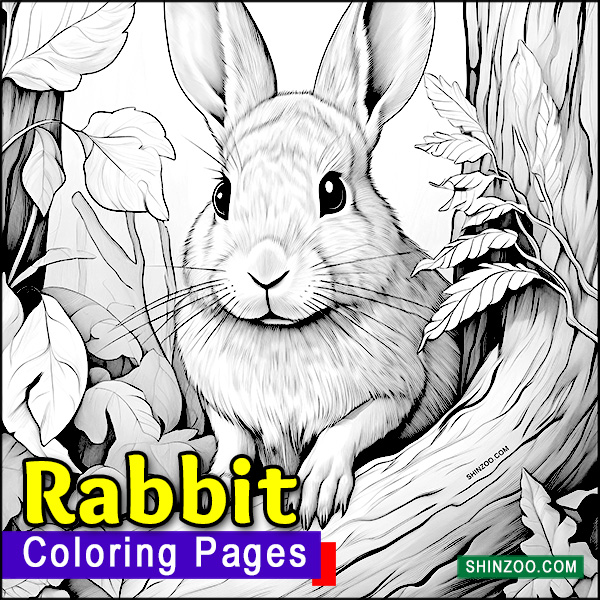 Cuddly Rabbit and Hare Coloring Pages Printable