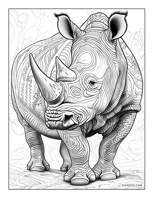 Rhinoceros Coloring Page 01