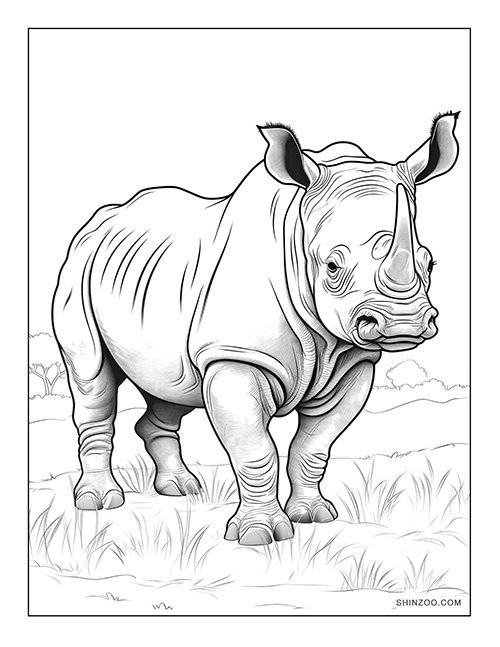 Rhinoceros Coloring Page 04