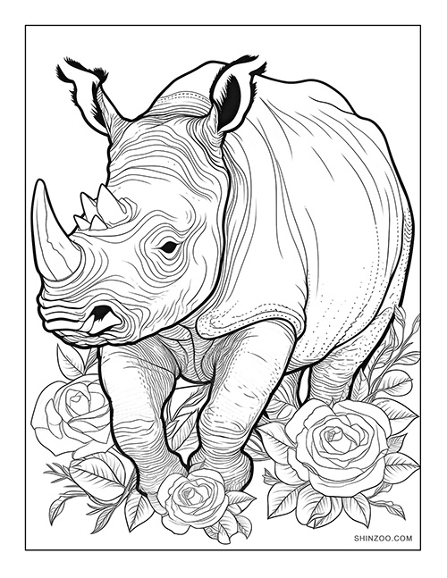 Rhinoceros Coloring Page 07