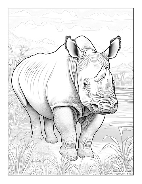 Rhinoceros Coloring Page 08