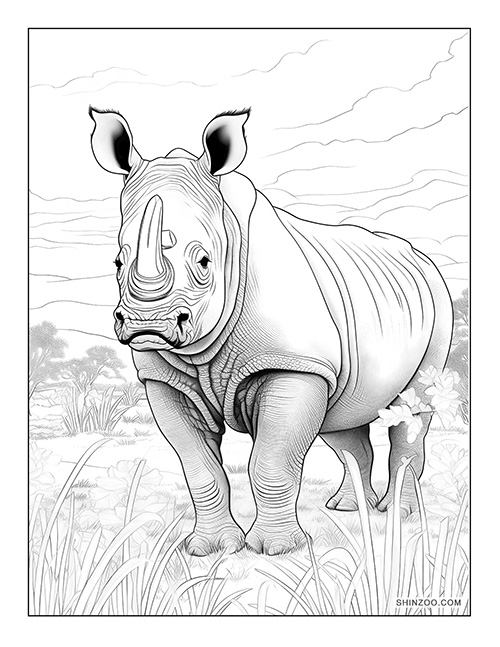Rhinoceros Coloring Page 09