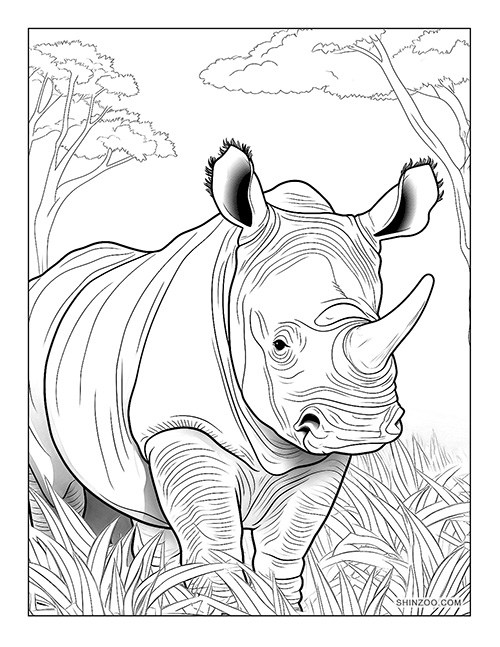 Rhinoceros Coloring Page 10
