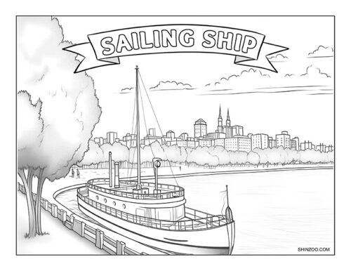 Sailing Ship Coloring Page 01