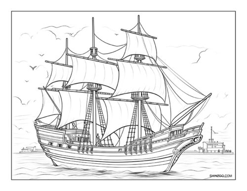 Sailing Ship Coloring Page 03