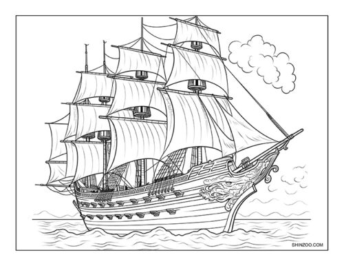 Sailing Ship Coloring Page 05