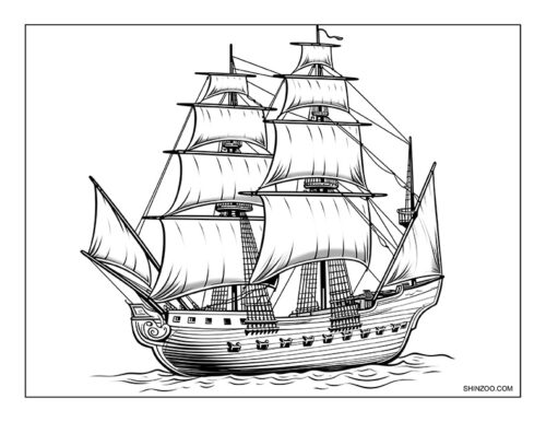 Sailing Ship Coloring Page 06
