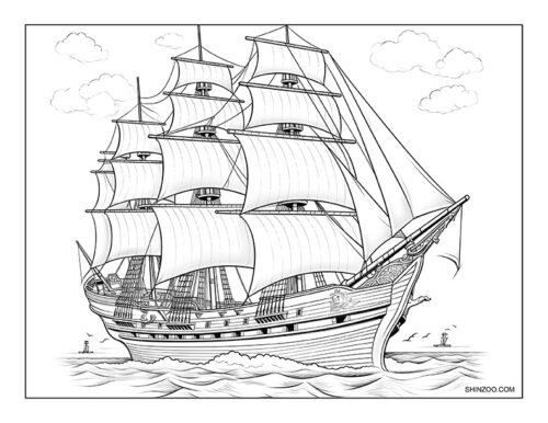 Sailing Ship Coloring Page 07