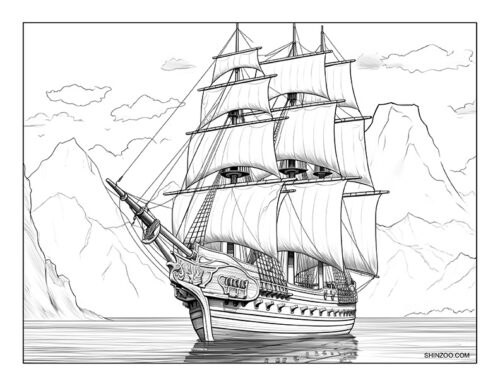 Sailing Ship Coloring Page 11