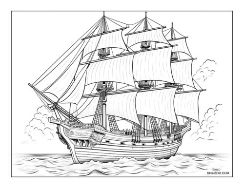 Sailing Ship Coloring Page 12