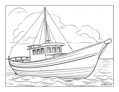 Sailing Ship Coloring Page 13