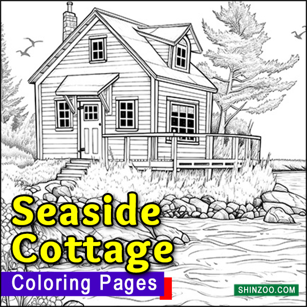 Seaside Cottage Coloring Pages Printable