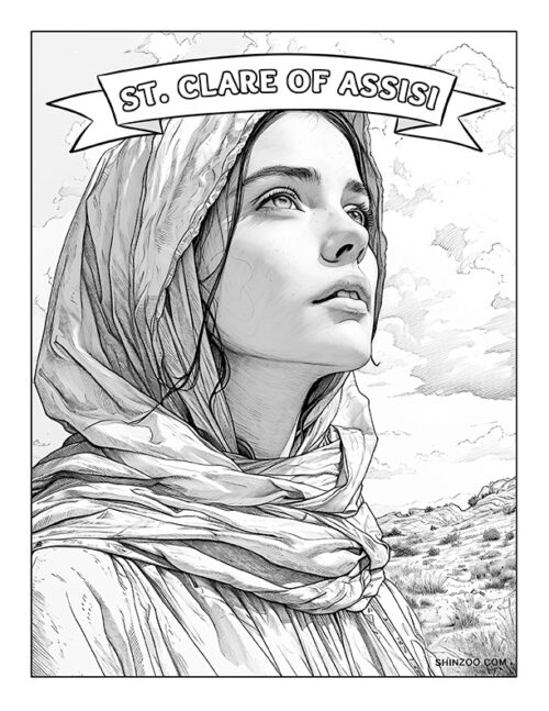 St. Clare of Assisi Coloring Page 01