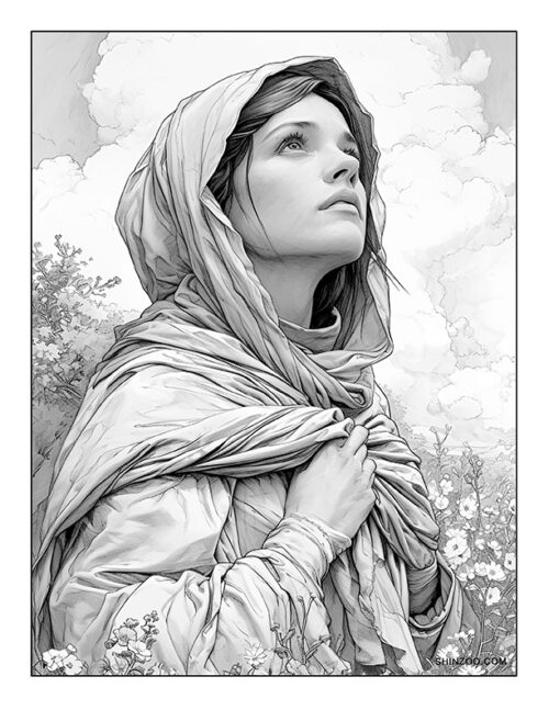 St. Clare of Assisi Coloring Page 03