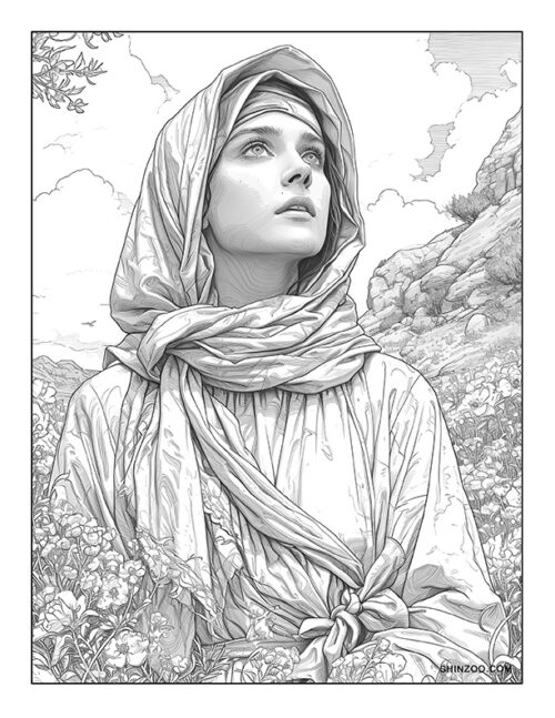 St. Clare of Assisi Coloring Page 04