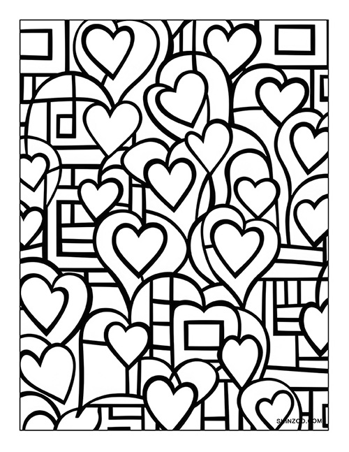 Tiny Hearts Coloring Page 02