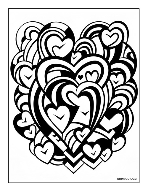 Tiny Hearts Coloring Page 03
