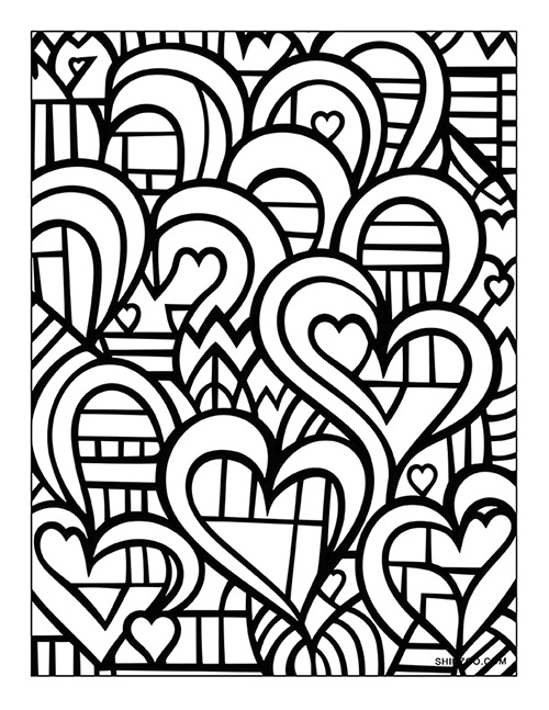 Tiny Hearts Coloring Page 04