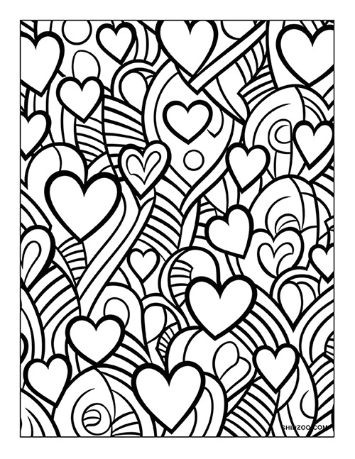 Tiny Hearts Coloring Page 05