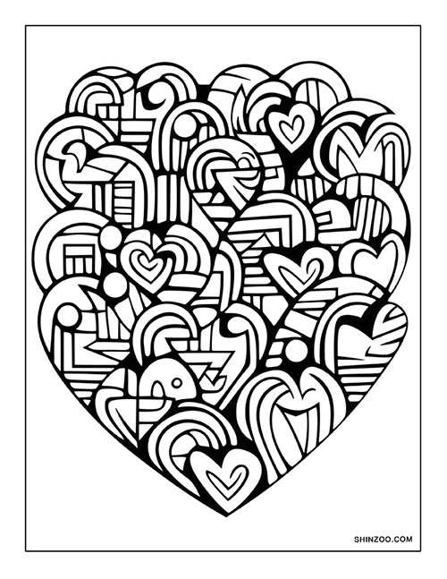Tiny Hearts Coloring Page 06