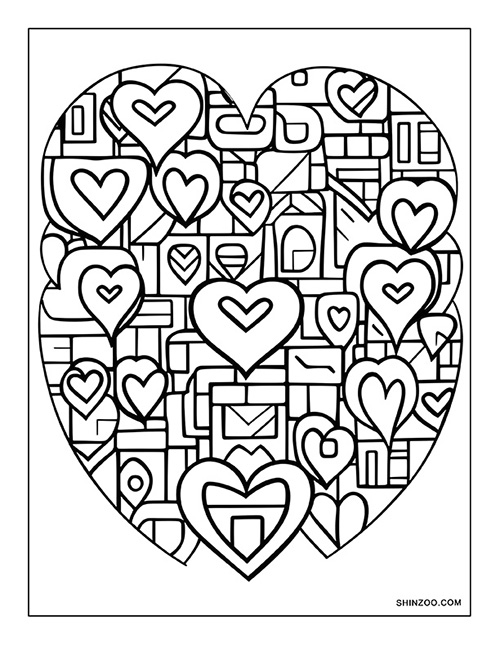 Tiny Hearts Coloring Page 07