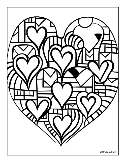 Tiny Hearts Coloring Page 08