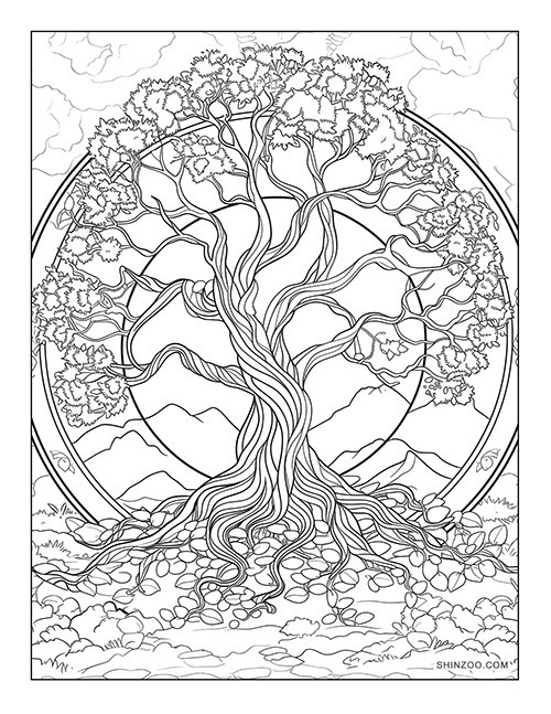 Tree of Life Coloring Page 01