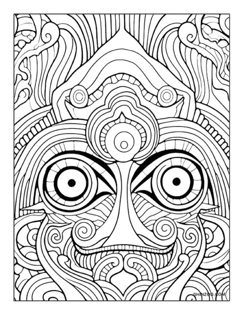 Trippy Art Coloring Page 02